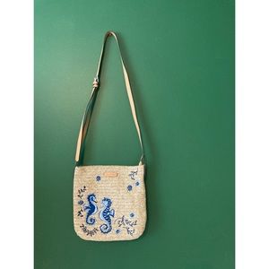Vera Bradley, straw sea horse crossbody purse.